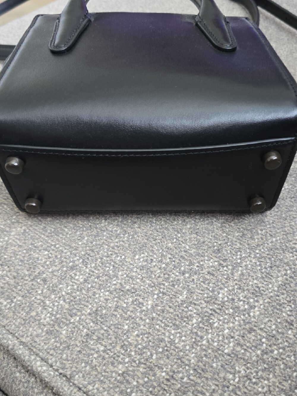 Coach Black Leather Mini Satchel with Top Handles - Picture 4 of 7